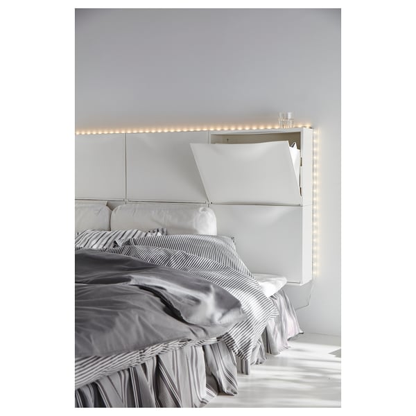 TRONES Armoire à chaussures/rangement, blanc, 52x18x39 cm