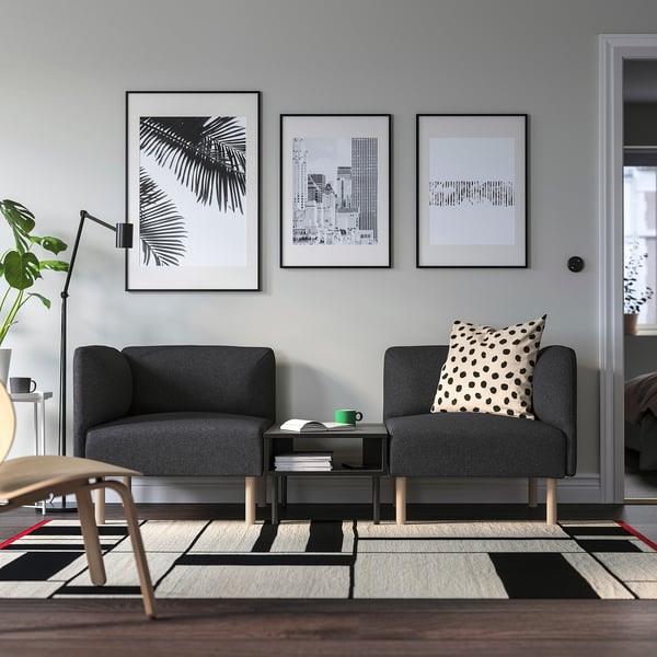 TUNSTA Table d'appoint, anthracite, 70x50 cm