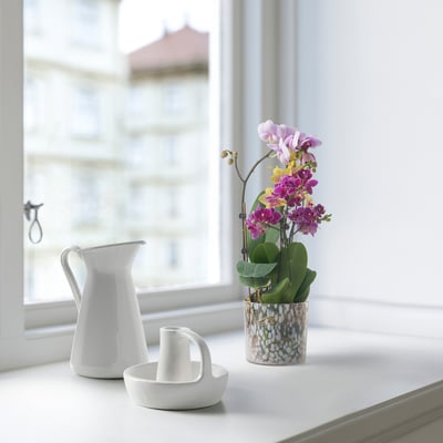 ULLSYREN Cache-pot, à pois blanc, 12 cm