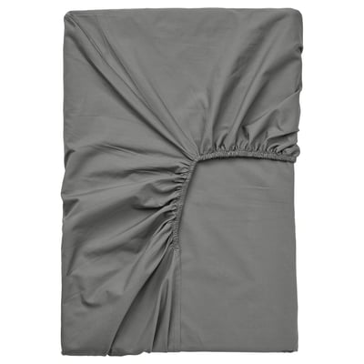ULLVIDE Drap housse pour surmatelas, gris, 140x200 cm