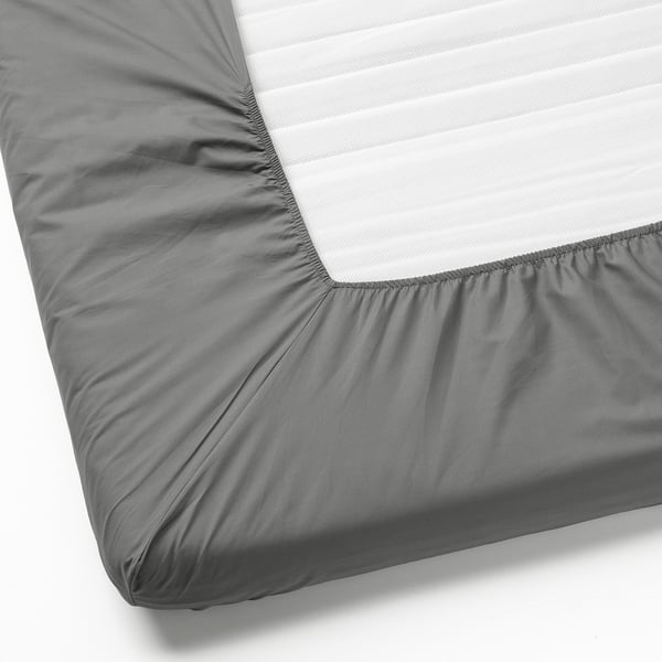 ULLVIDE Drap housse pour surmatelas, gris, 160x200 cm