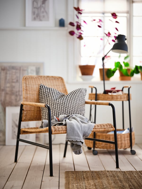 ULRIKSBERG Fauteuil, rotin/anthracite
