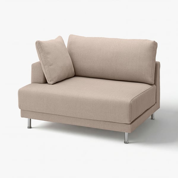 UPPÅKRA Housse module 1,5 place, gauche, Samsala gris-beige
