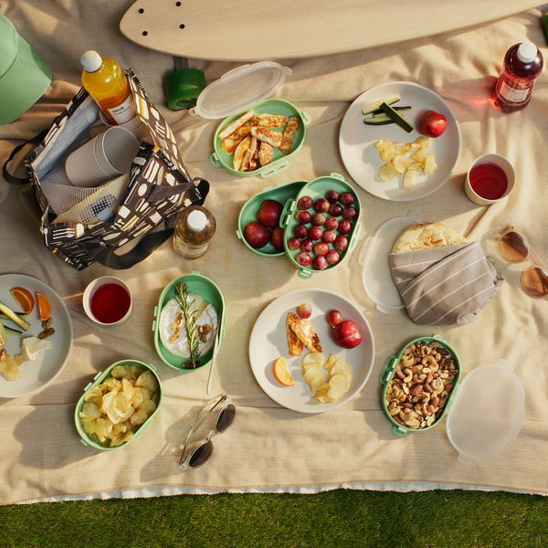 UTBJUDA Boîte repas empilable aliments secs, vert clair