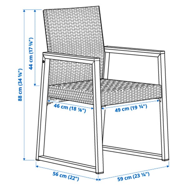 VÄRMANSÖ Chaise, extérieur, gris foncé