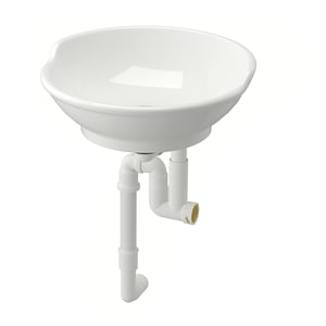 VÄSTERSJÖN Lavabo intégré avec siphon, blanc, 40x14x9 cm