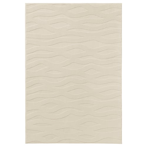 VÄXELFEL Tapis, poils ras, blanc cassé, 133x195 cm
