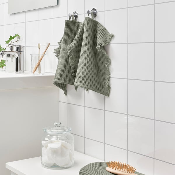 VALLASÅN Petite serviette, vert clair, 30x30 cm