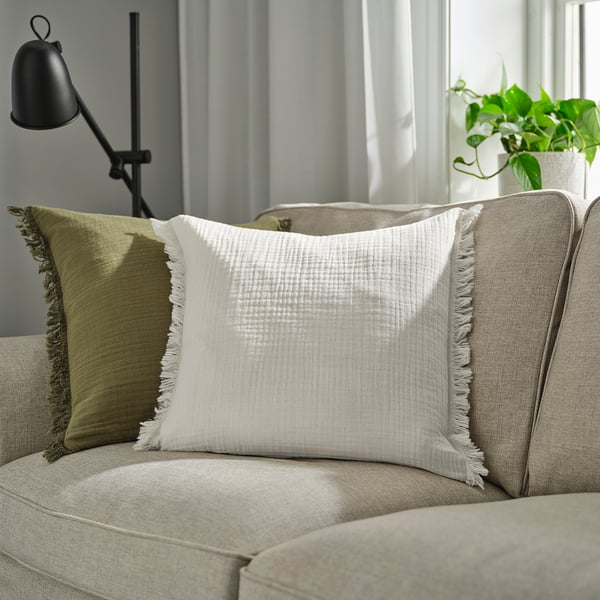 VALLKRASSING Housse de coussin, blanc cassé, 50x50 cm
