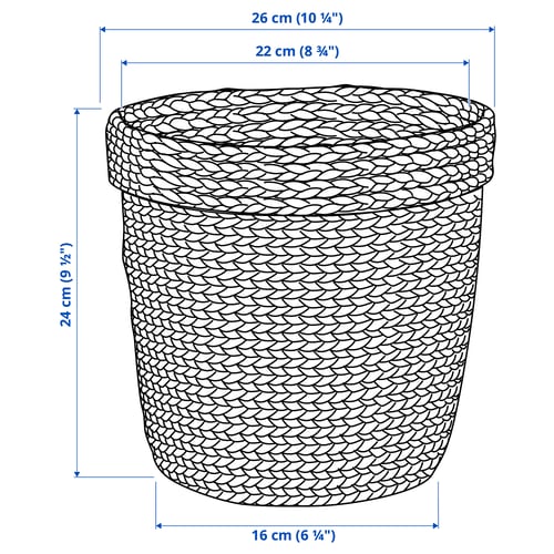 VALLMOFRÖN Cache-pot, jonc de mer, 19 cm