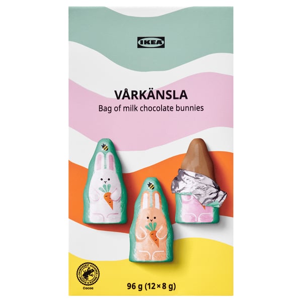 VÅRKÄNSLA Sachet lapins en chocolat au lait, 96 g