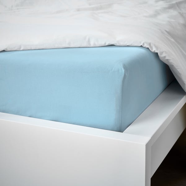 VÅRVIAL Drap housse, bleu clair, 160x200 cm