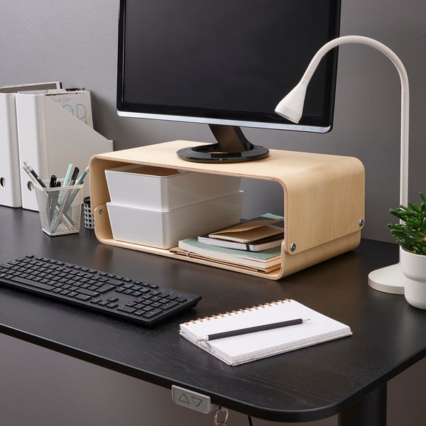 VATTENKAR Support ordinateur portable/écran, bouleau, 52x26 cm