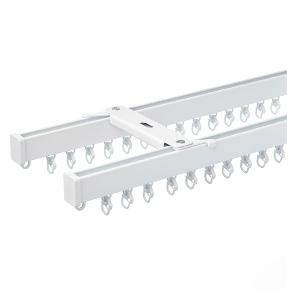 VIDGA Ensemble rail rideau plafond, 2 rls, blanc