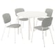 VIHALS / VIHALS Table et 4 chaises, blanc blanc/blanc Tibbleby beige gris, 107 cm