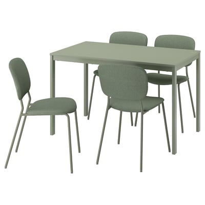 VIHALS / VIHALS Table et 4 chaises, vert/vert Tibbleby gris vert, 120/180x74 cm