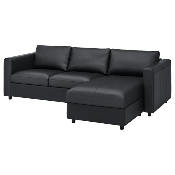 VIMLE Canapé 3 places, avec méridienne/Grann/Bomstad noir