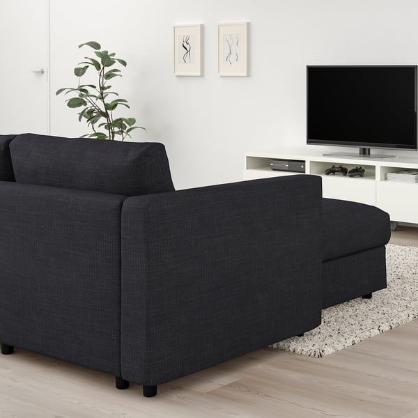 VIMLE Canapé 3 places, avec méridienne/Hillared anthracite