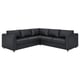 VIMLE Canapé d'angle, 4 places, Grann/Bomstad noir