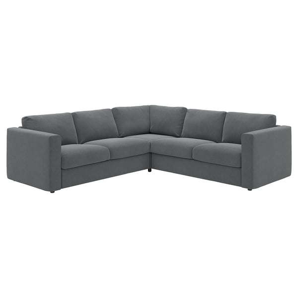 VIMLE Canapé d'angle, 4 places, Johanneshov gris foncé