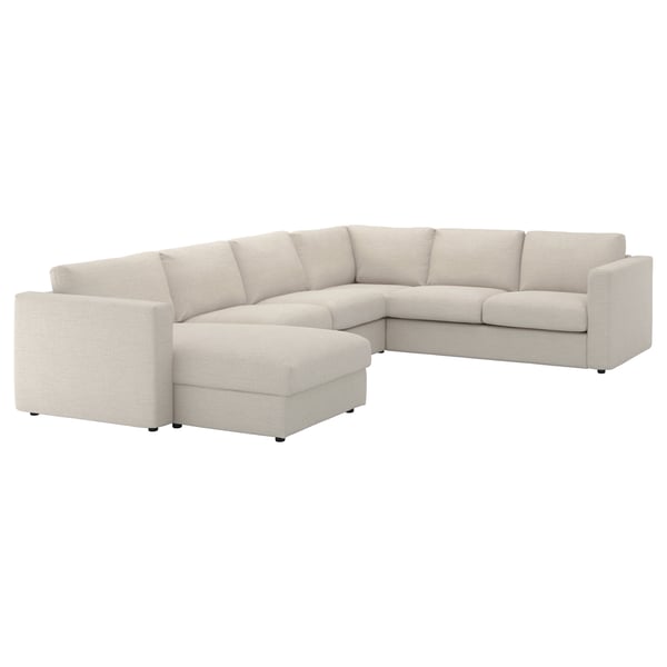 VIMLE Canapé d'angle, 5 places, avec méridienne/Gunnared beige