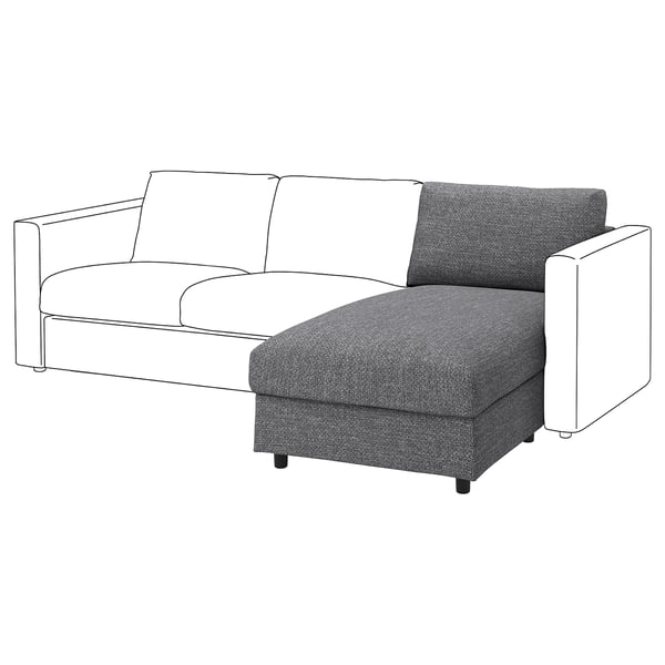 VIMLE Housse module méridienne, Lejde gris/noir