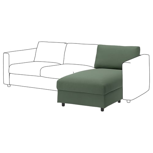 VIMLE Méridienne, Knäbäck gris vert
