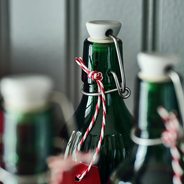 VINTERFINT Bouteille avec bouchon, verre vert, 0.5 l
