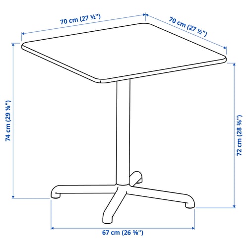 VISINGSÖ Table, extérieur/vert profond, 70x70 cm