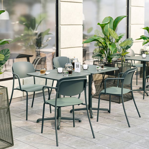 VISINGSÖ / VISINGSÖ Table et 2 chaises, extérieur vert profond/vert profond, 70x70 cm