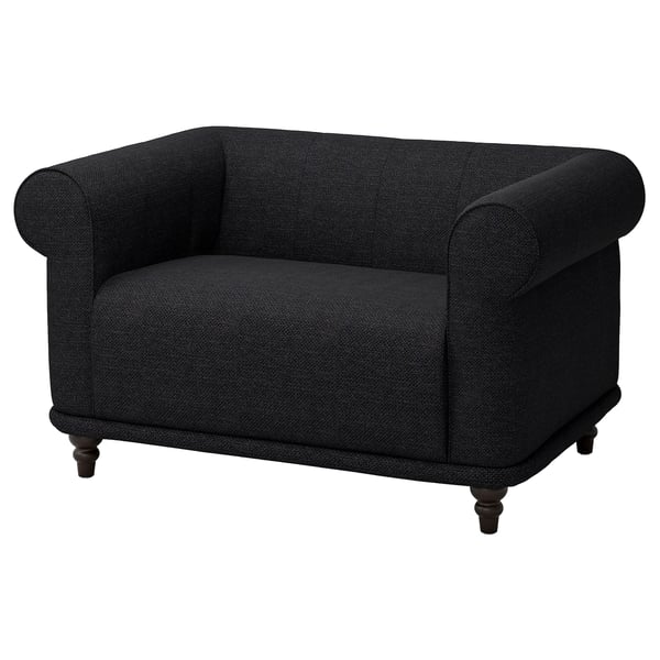 VISKAFORS Fauteuil 1,5 places, Lejde anthracite/brun