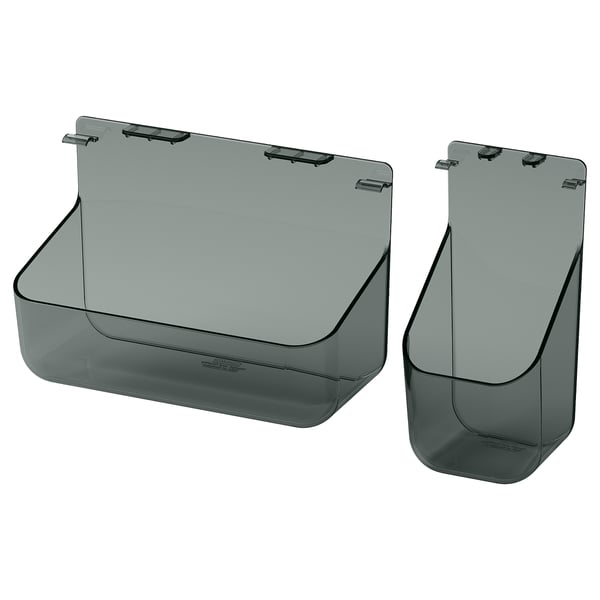 VISSLAÅN Tablette murale, lot de 2, gris