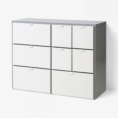 VISTHUS Commode 8 tiroirs, gris/blanc, 122x96 cm