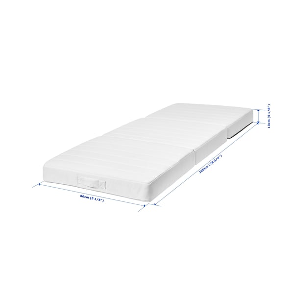 VITHÄLL Matelas/pouf, extra ferme/Vissle gris, 80x200 cm