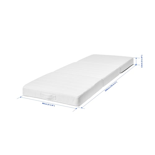 VITHÄLL Matelas/pouf, extra ferme/Vissle gris, 80x200 cm