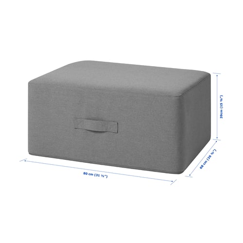 VITHÄLL Matelas/pouf, extra ferme/Vissle gris, 80x200 cm