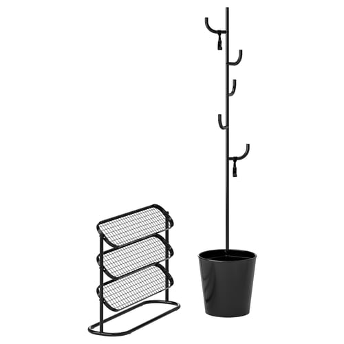 ÄLGANÄS Set mobili ingresso, 2 pezzi, nero