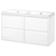 ÄNGSJÖN / BACKSJÖN Mobile per lavabo/lavabo, lucido bianco, 120x49x69 cm