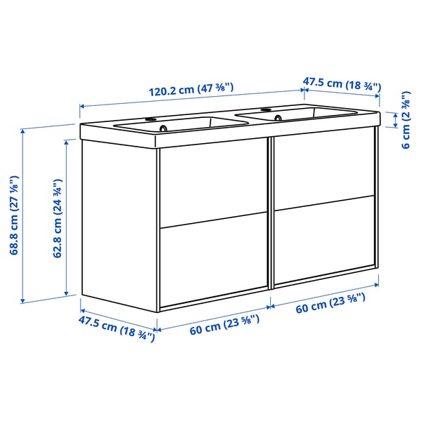 ÄNGSJÖN / BACKSJÖN Mobile per lavabo/lavabo