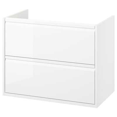ÄNGSJÖN Mobile per lavabo con cassetti, lucido bianco, 80x48x63 cm