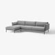 ÄPPLARYD Divano a 4 posti con chaise-longue, Lejde grigio/nero