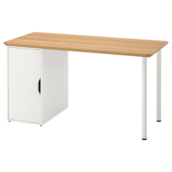 ANFALLARE / ALEX Scrivania, bambù/bianco, 140x65 cm
