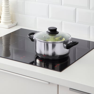 ANNONS Pentola con coperchio, vetro/inox, 2.8 l