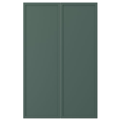 ASPUDDEN Set 2 ante per mobile base angolare, grigio scuro-verde, 25x80 cm