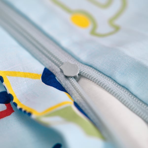 BARNDRÖM Copripiumino e federa, blu/motivo veicol, 150x200/50x60 cm
