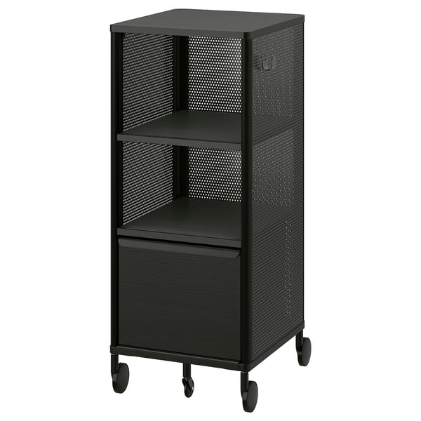 BEKANT Elemento contenitore con rotelle, rete/nero, 41x101 cm