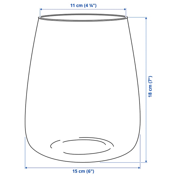 BERÄKNA Vaso, vetro trasparente, 18 cm