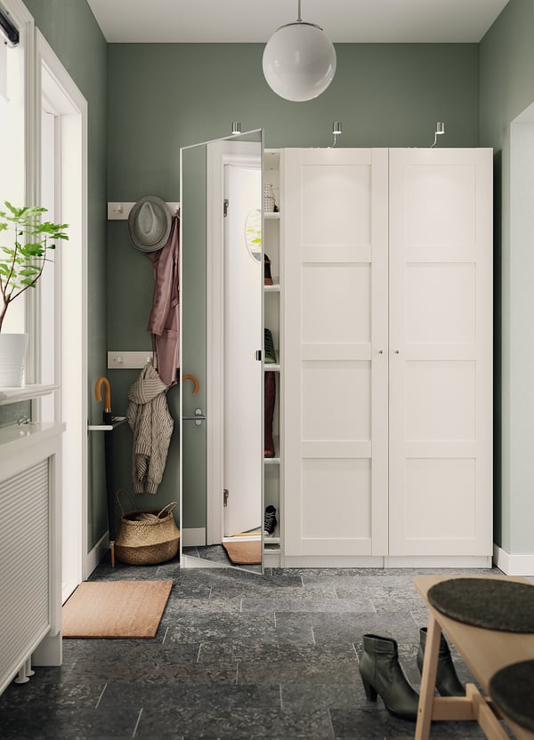 BERGSBO Anta con cerniere, bianco, 50x195 cm