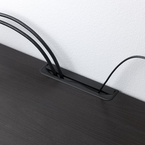 BESTÅ Combinazione audio/video, marrone-nero Lappviken/Hedeviken rovere, 300x42x114 cm