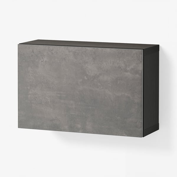 BESTÅ Combinazione di mobili da parete, marrone-nero/Kallviken grigio scuro, 60x22x38 cm